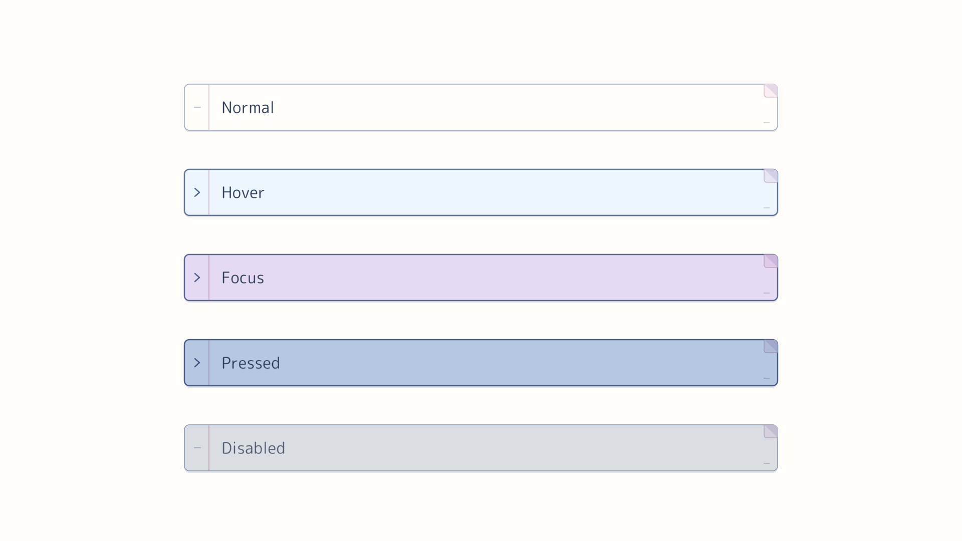 UI interaction state samples